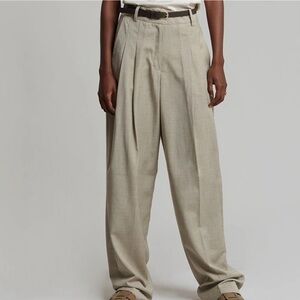 The Frankie Shop Gelso Trousers in Light Taupe Melange Size Large
